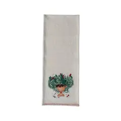 Hello Honey&reg; 72" Hand-Embroidered Flowers in Urn Cotton Canvas Table Runner with Blanket-Stitch Edge