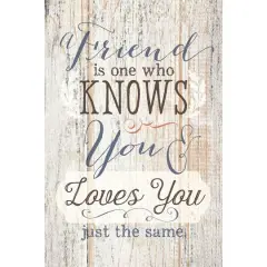 A Friend Is One Who Knows Wood Plaque