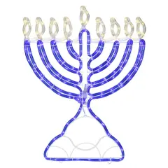 23" Blue & White LED Menorah Decoration