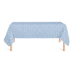 102" Groovy Blue Lines Tablecloth