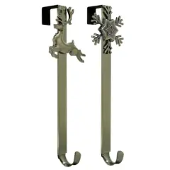 Haute Decor Antique Brass Reindeer & Snowflake Adjustable Hangers, 2ct.