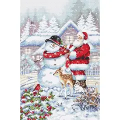 Letistitch Snowman And Santa Counted Cross Stitch Kit