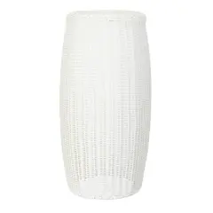 Household Essentials 24.5" White Woven Pedestal