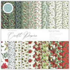 Craft Consortium Festive Flora Double-Sided Paper Pad, 6" x 6"