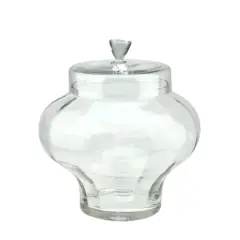 14.5" Transparent Segmented Glass Container with Lid