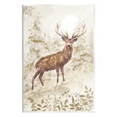 Stupell Industries Elk Snow Covered Forest Wall Plaque Art
