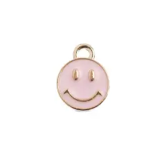 John Bead Sweet & Petite Happy Face Charms, 10ct. Pink