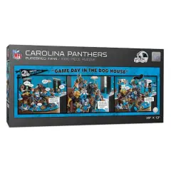 NFL Game Day in the Dog House 1,000 Piece Puzzle Carolina Panthers