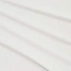 Fabric Merchants Polyester Blend Ribbed Fabric White