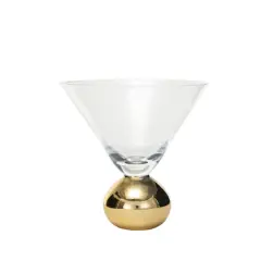 Hello Honey&reg; 12oz. Martini Glass with Gold Electroplated Ball Stem