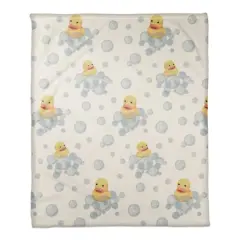 Rubber Duckies Coral Fleece Blanket White