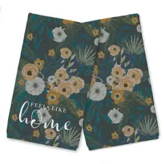 Feels Like Home Tropical Floral Tea Towel Set Green