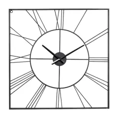 CosmoLiving by Cosmopolitan 24" Metal Square Wall Clock Black