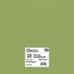 PA Paper&trade; Accents 12" x 12" 80lb. Canvas Cardstock Paper, 25 Sheets Grasshopper