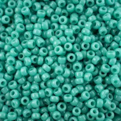 John Bead 11/0 Miyuki Glass Seed Beads, 13g Turquoise Green Opaque