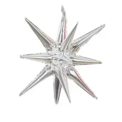 22" Silver Explosion Star Foil Balloon