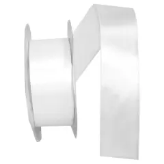 JAM Paper 1.5" x 50yd. Single Face Satin Ribbon White