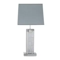30" Silver Glass Mirror Glam Table Lamp
