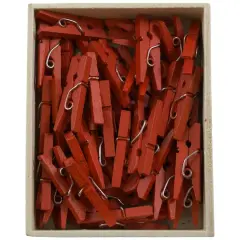 JAM Paper 7/8" Wood Clothespins, 100ct. Red