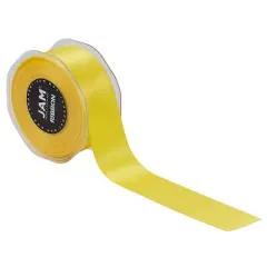 JAM Paper 1.5" x 25yd. Double Faced Satin Ribbon Yellow