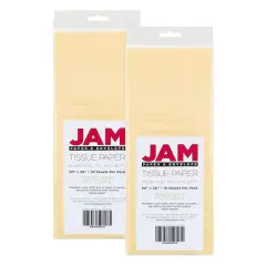 JAM Paper 20" x 26" Tissue Paper, 2 Packs of 10 Sheets Ivory