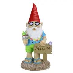 16" Summertime Welcome Gnome Outdoor Garden Statue