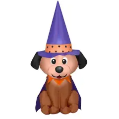 4ft. Airblown&reg; Halloween Inflatable Dog in Witch Hat