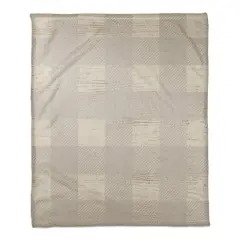 Gray Buffalo Check Coral Fleece Blanket