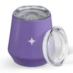 JoyJolt&reg; 12oz. Vacuum Insulated Stemless Wine Tumbler with Lid Purple