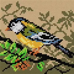 Orchidea Needlepoint Canvas For Halfstitch Without Yarn Titmouse - Printed Tapestry Canvas
