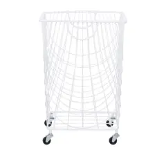White Iron French Country Storage Cart, 17" x 17" x 17"