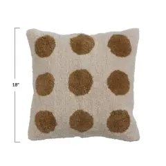 Hello Honey&reg; Cream & Mustard Dots Cotton Tufted Pillow Cover with Chambray Back