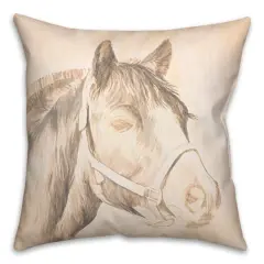 Black And White Horse Throw Pillow