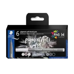 STAEDTLER&reg; Pigments Arts Brush Pen Set Grey Colours