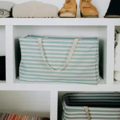 Household Essentials Krush&reg; Teal Stripe Canvas Tote