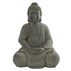 19.75" Gray Buddha Statue