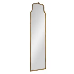 Antique Goldleaf Arched Floor Length Metal Framed Wall Mirror