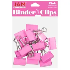 JAM Paper 1.25" Binder Clips, 15ct. Pink