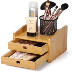 NEX&trade; Bamboo Countertop Storage Shelf with 2 Drawers