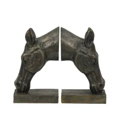 7.75" Antique Brass Horse Bookend Set by Ashland&reg;