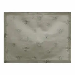 Delicate Bee Pattern Cotton Twill Placemat Green
