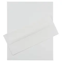JAM Paper #10 Strathmore Business Stationery Set, 100ct. Bright White Laid