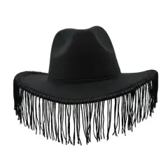 Black Cowboy Hat with Fringe by Celebrate It&trade;