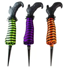 Striped Witch Leg Halloween Pathway Markers Set, 3ct.