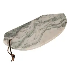 Hello Honey&reg; 15" Green M&eacute;lange Marble Organic Shaped Board