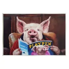 Stupell Industries Funny Pig Magazine Man Cave Wall Plaque Art