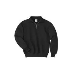 JERZEES&reg; Super Sweats&reg; NuBlend&reg; 1/4 Zip Cadet Collar Sweatshirt Black