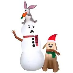 Airblown&reg; 6ft. Christmas Inflatable Snowman with Bunny & Dog
