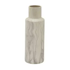 21" White Ceramic Contemporary Vase