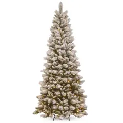 7.5ft. Pre-Lit Snowy Westwood Slim Pine Artificial Christmas Tree, Clear Lights